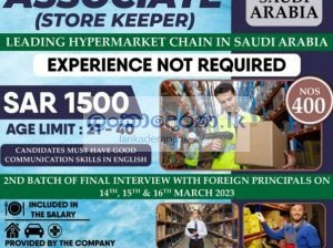 Warehouse associates( Store keeper