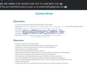 Content writer