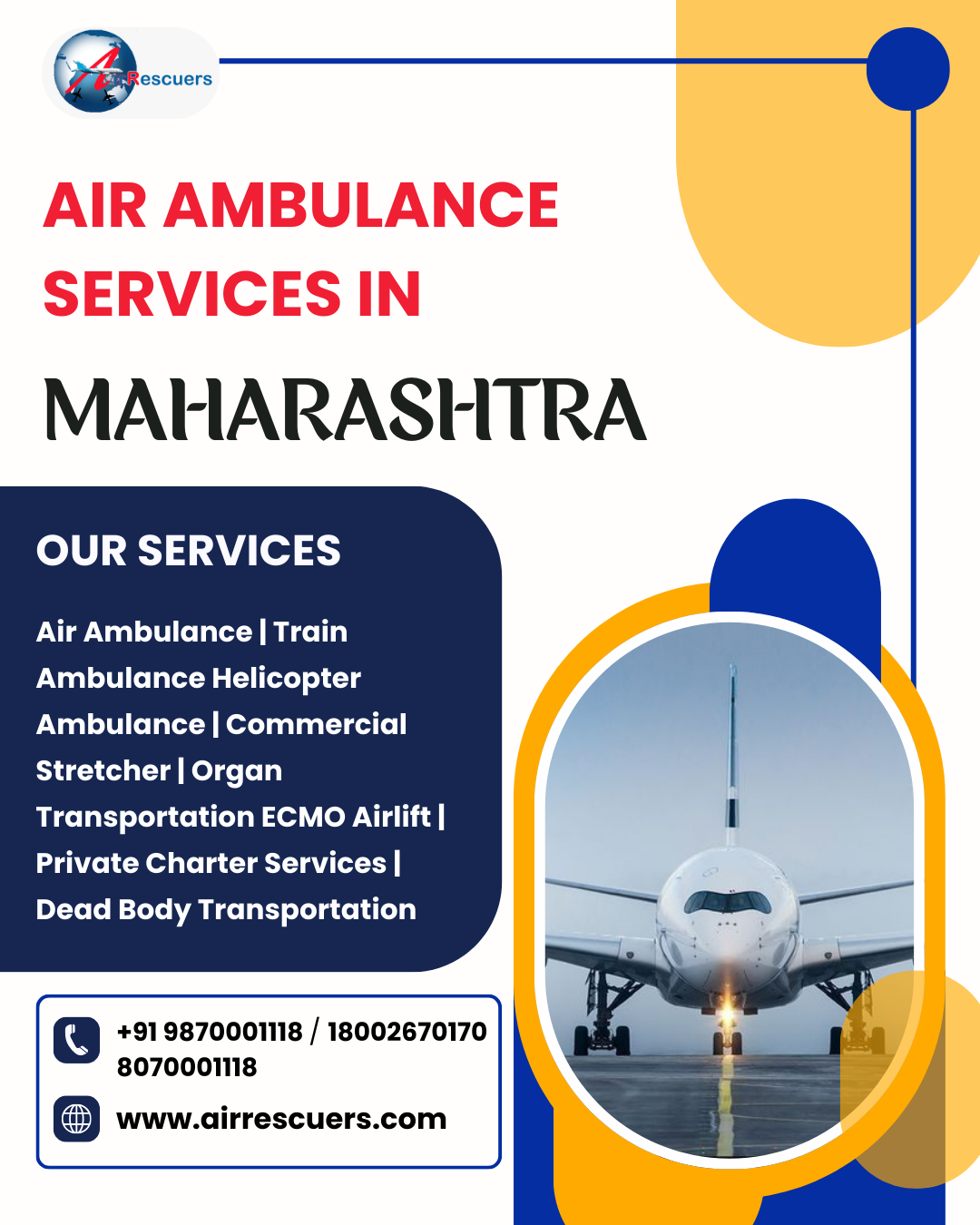 Fast & Reliable Air Ambulance in Maharashtra