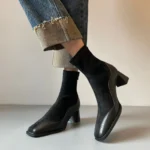 نیم‌بوت زنانه رترو فرانسوی پاشنه‌دار - Image 3