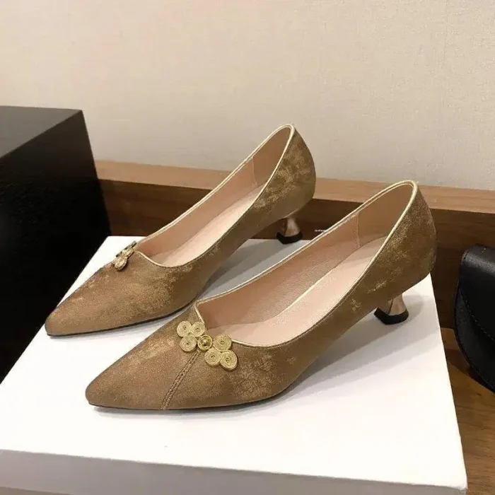 کفش زنانه ساتن پاشنه‌باریک چینی‌شیک - Image 6