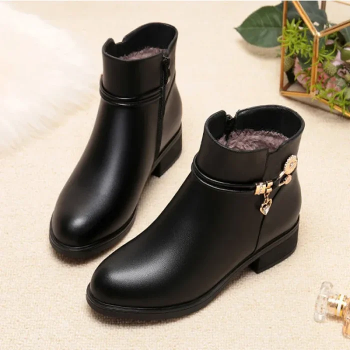 Women’s Boots – Rhinestone Leather, Warm Lined - Image 3