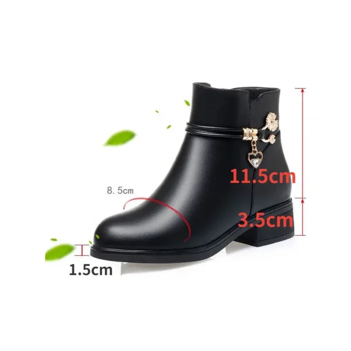 Women’s Boots – Rhinestone Leather, Warm Lined - Image 4