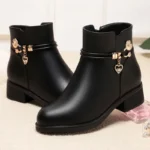 Women’s Boots – Rhinestone Leather, Warm Lined