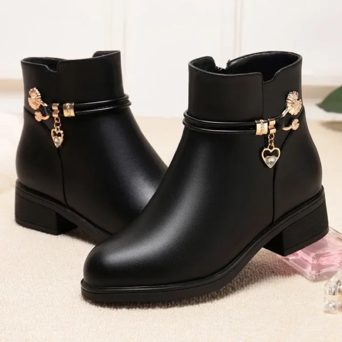 S44029d9f2b514084994878dcb2da40beO.webp Women’s Boots – Rhinestone Leather, Warm Lined - Image 1