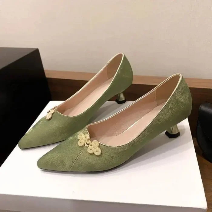 کفش زنانه ساتن پاشنه‌باریک چینی‌شیک - Image 8