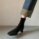 نیم‌بوت زنانه رترو فرانسوی پاشنه‌دار - Image 4