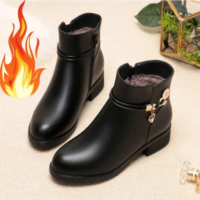 Women’s Boots – Rhinestone Leather, Warm Lined - Image 5