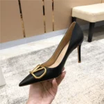 کفش پاشنه‌بلند زنانه چرمی نوک‌تیز - Image 7
