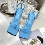 صندل زنانه نوک‌مربعی پاشنه‌بلند سگک‌دار - Image 4