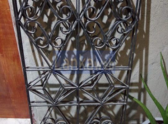 Jackwood(කොස්) door attached 2 windows with Frame