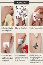 Rose Butterfly Pattern Realistic Temporary Tattoos - Image 3