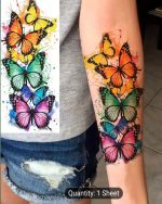 1 Sheet Butterfly Temporary Tattoos for Men Women - Image 2