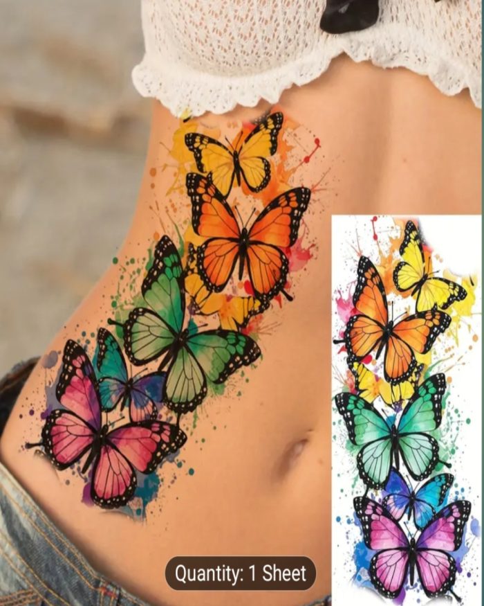 1 Sheet Butterfly Temporary Tattoos for Men Women - Image 3