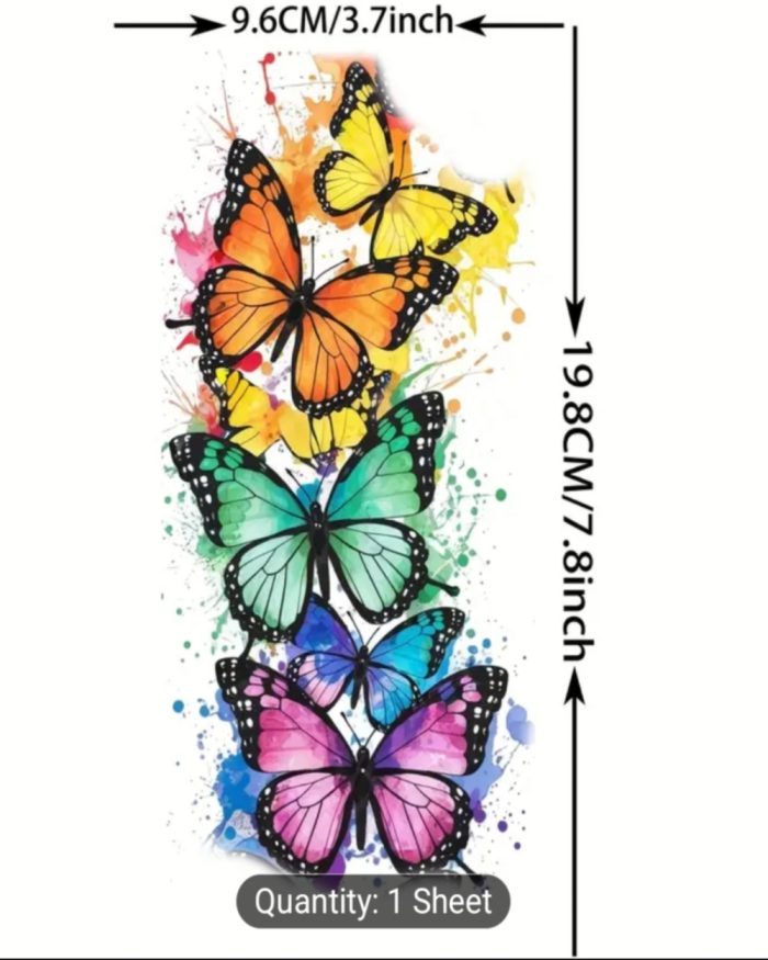 1 Sheet Butterfly Temporary Tattoos for Men Women - Image 4