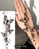 1 Sheet Butterfly Flower Temporary Tattoos - Image 4