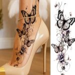 1 Sheet Butterfly Flower Temporary Tattoos