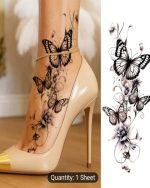 1 Sheet Butterfly Flower Temporary Tattoos