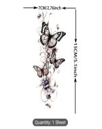 1 Sheet Butterfly Flower Temporary Tattoos - Image 3