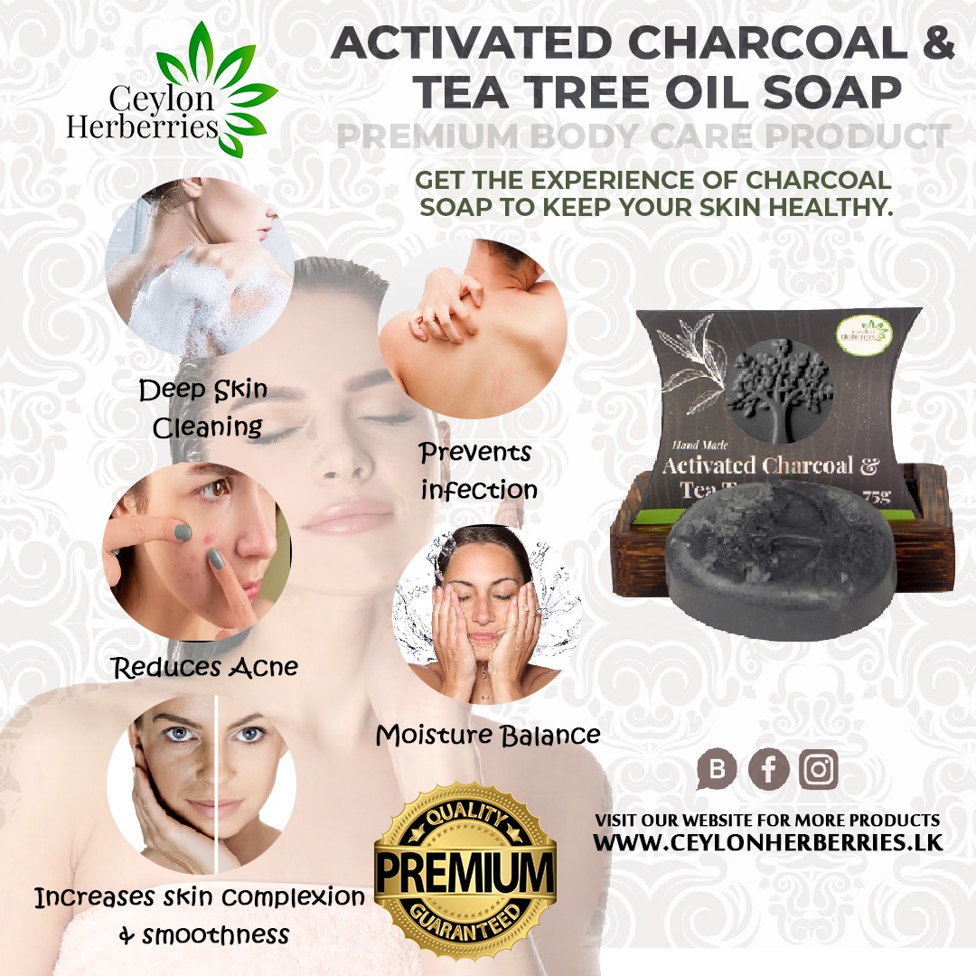 Charcoal-Soap Activated Charcoal & Tea Tree Oil Soap 75g - Image 1