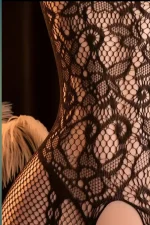 Black Lace Fishnet Bodystocking - Image 4